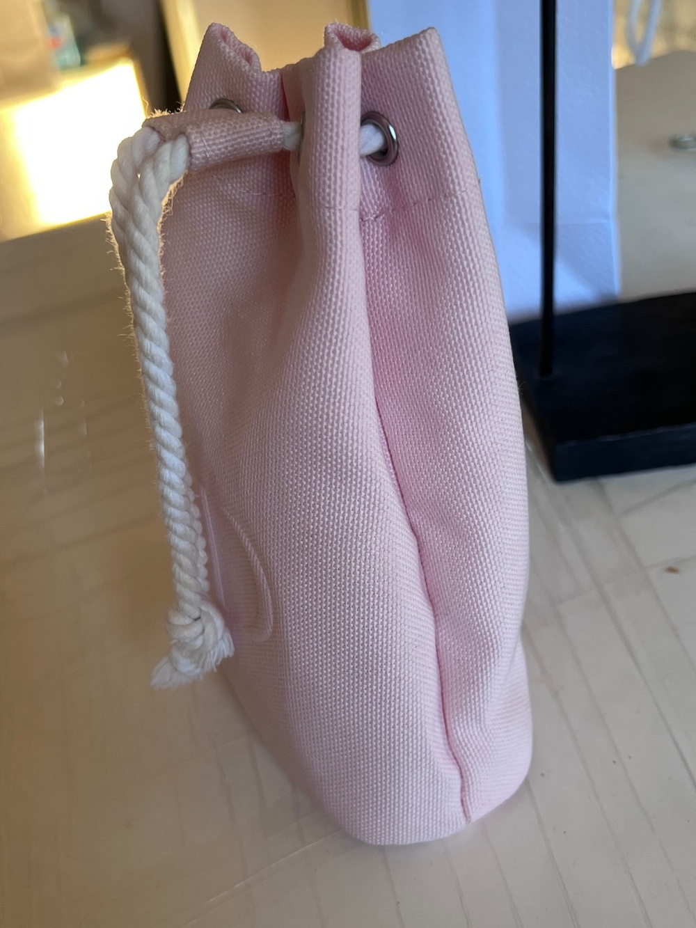 New! Dior Pink Canvas Drawstring Bucket cosmetic bag - Picture 2 of 8